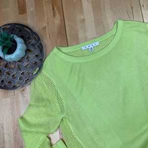 Cabi Neon Green Mesh Top Sz Xs Open Back